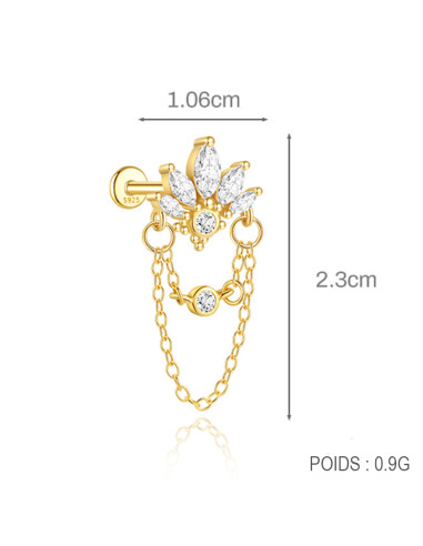 Labret PAON 1.2mm - argent 925 doré à l'or fin