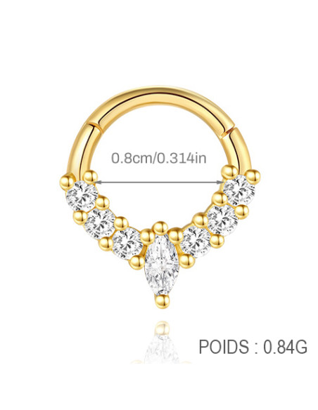 Clicker POINTE 1.2mm - argent 925 doré à l'or fin