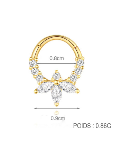 Clicker DEMI FLEUR 1.2mm - argent 925 doré à...