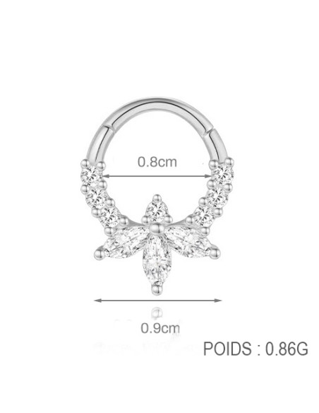 Clicker DEMI FLEUR 1.2mm - argent 925