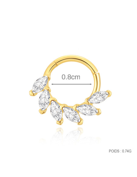 Clicker HELICE 1.2mm - argent 925 doré à l'or fin