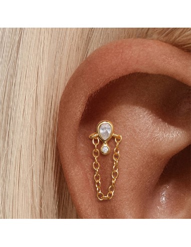 Labret GOUTTE 1,2mm - argent 925 doré à l'or fin