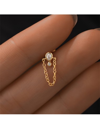 Labret GOUTTE 1,2mm - argent 925 doré à l'or fin