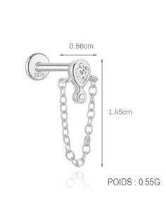 Labret GOUTTE 1,2mm - argent 925