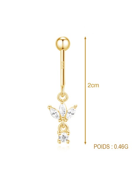 Upper helix LOTUS 1mm - argent 925 doré à l'or fin