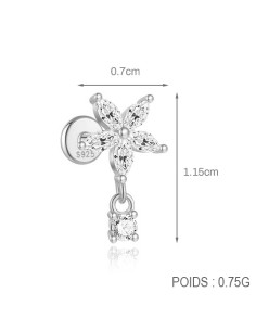 Labret VIOLETTE 1,2mm - argent 925