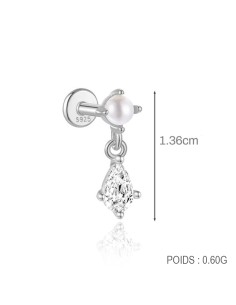 Labret PERLE 1,2mm - argent 925