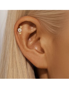 Labret 3 FLEURS 1,2mm - argent 925 2