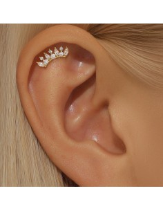 Labret COURONNE 1,2mm - argent 925 doré à l'or fin 2