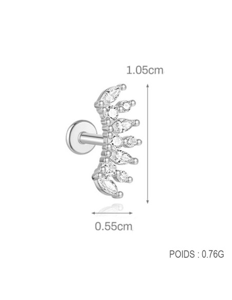 Labret COURONNE 1,2mm - argent 925