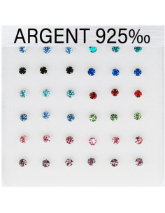 Boite piercing nez à couder 2.5mm CZ Couleur