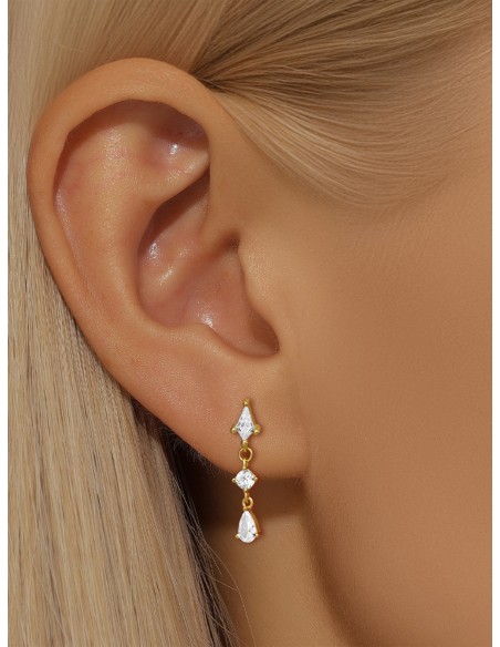 Labret LOSANGE PENDANT 1,2mm - argent 925 doré à l'or fin