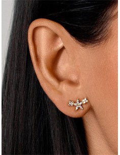 Labret 3 FLEURS CZ 1,2mm - argent 925 2