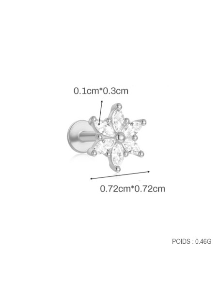 Labret ASTER 1,2mm - argent 925