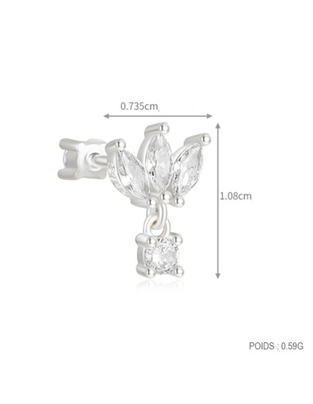 Labret LOTUS SIMPLE 1,2mm - argent 925