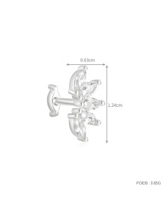 Labret DEMI FLEUR 1,2mm - argent 925