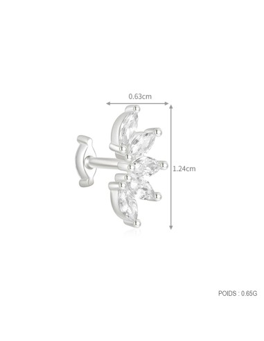 Labret DEMI FLEUR 1,2mm - argent 925