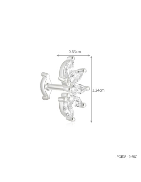 Labret DEMI FLEUR 1,2mm - argent 925