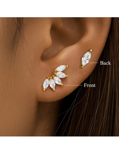 Labret DEMI FLEUR 1,2mm - argent 925 doré à...