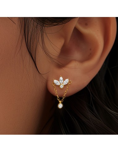 Labret PLUME 1,2mm - argent 925 doré à l'or fin