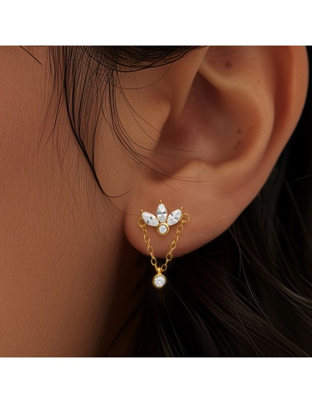 Labret PLUME 1,2mm - argent 925 doré à l'or fin