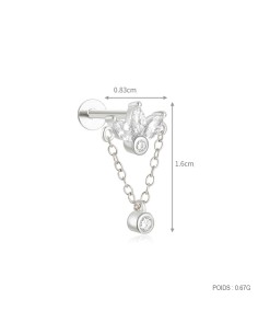 Labret PLUME 1,2mm - argent 925