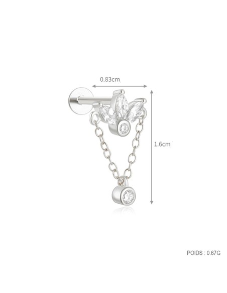 Labret PLUME 1,2mm - argent 925