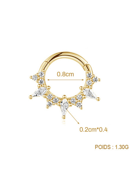 Clicker SOLEIL 1.2mm - argent 925 doré à l'or fin