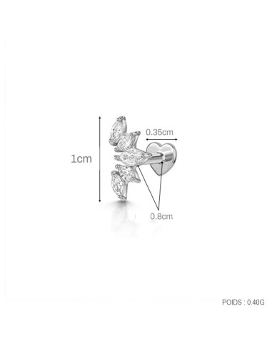 Labret DAME DE COEUR 1,2mm - argent 925