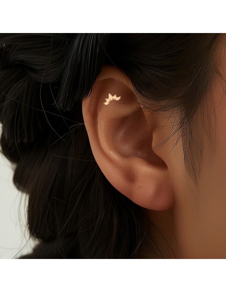 Labret DAME DE COEUR 1,2mm - argent 925 doré à l'or fin