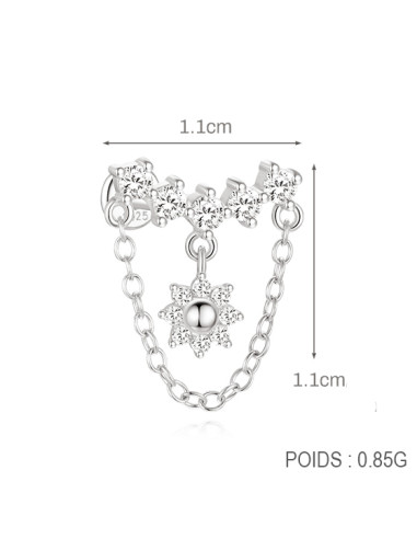 Labret flat fleur 1.2mm - argent 925