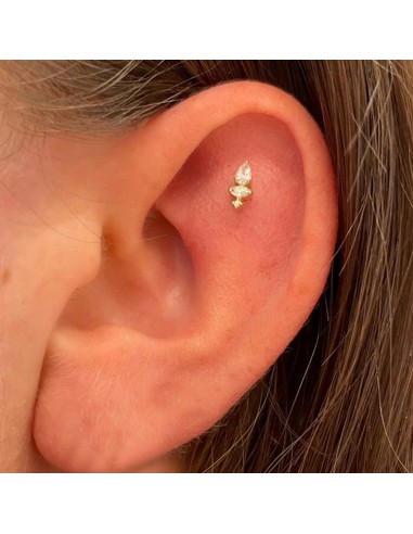 Labret ROYALE 1,2mm - argent 925 doré à l'or fin