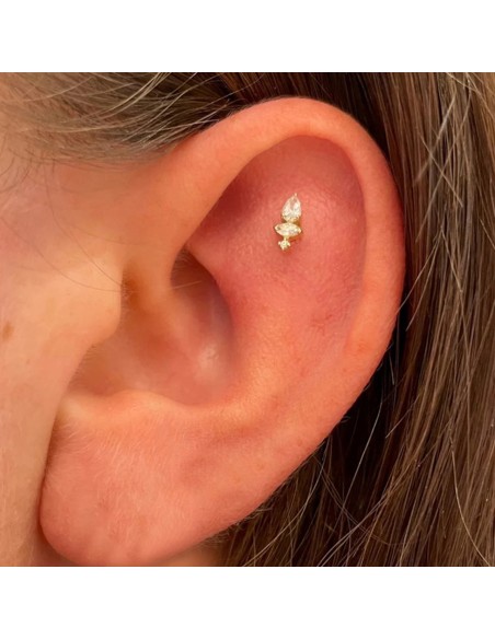 Labret ROYALE 1,2mm - argent 925 doré à l'or fin