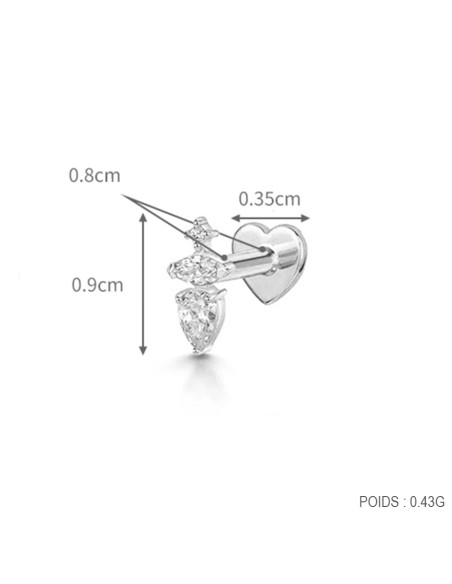 Labret ROYALE 1,2mm - argent 925