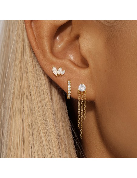 Set 3 boucles Bohème - argent 925 doré à l'or fin