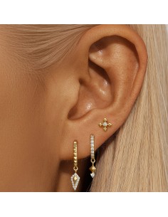 Set 3 boucles CREOLES - argent 925 doré à l'or fin 2