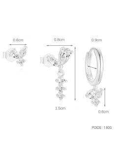 Set 3 boucles AILES - argent 925