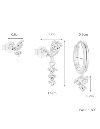 Set 3 boucles AILES - argent 925