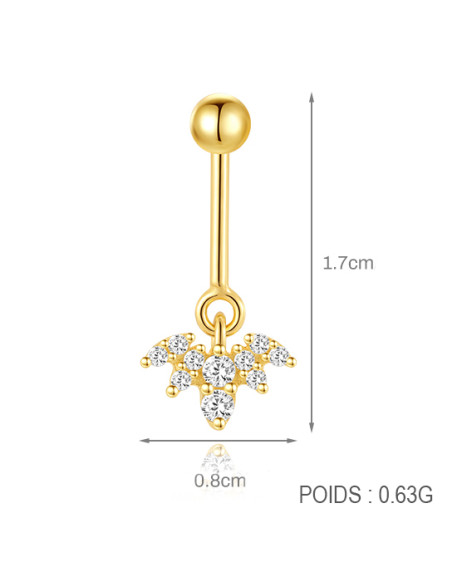 Upper Helix AILE 1mm- argent 925 doré à l'or fin