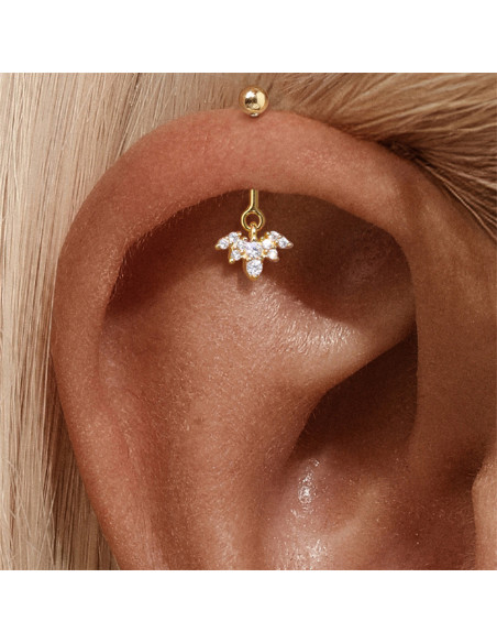 Upper Helix AILE 1mm- argent 925 doré à l'or fin