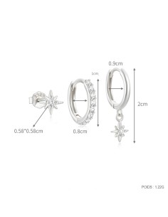Set 3 boucles ETOILES - argent 925