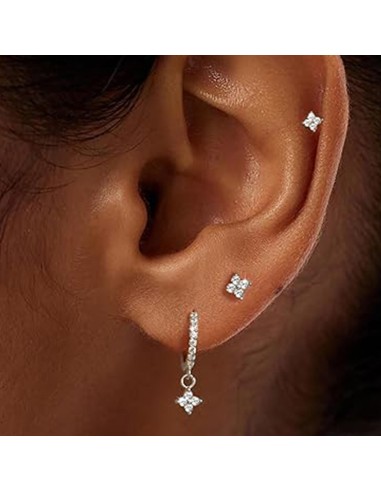 Set 3 boucles FLEURS - argent 925