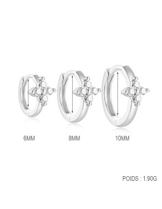 Set 3 créoles FLEUR - argent 925 doré à l'or fin