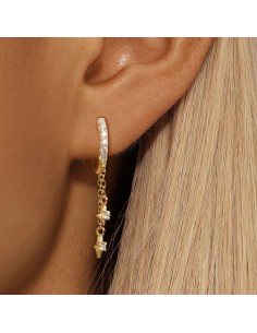 Boucles d'oreilles argent 925 doré à l'or fin - 4 STARS 2