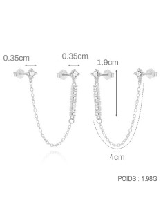 Boucles d'oreilles argent 925 - STRASS