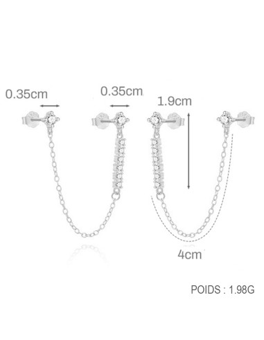 Boucles d'oreilles argent 925 - STRASS