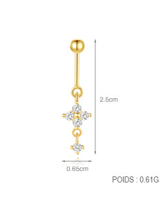 Upper Helix FLEUR 1mm - argent 925 doré à l'or fin