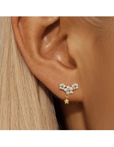 Boucles d'oreilles argent 925 - 3 FLEURS 2
