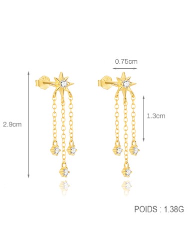 Boucles d'oreilles argent 925 doré à l'or fin -...