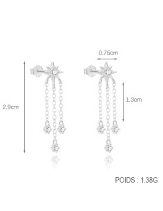 Boucles d'oreilles argent 925 - ETOILE FILANTE
